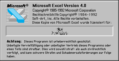 Microsoft Excel 4.0 Splash Screen (1992)